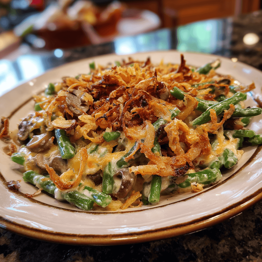 Homestyle Green Bean Casserole with Crispy Onions Recipe