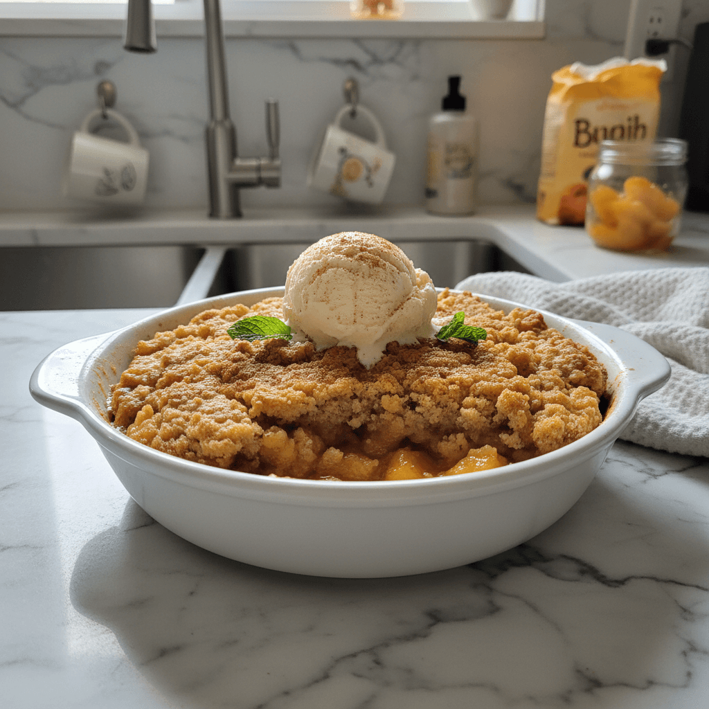 Rustic Warm Spiced Peach Cobbler: A Family Treat