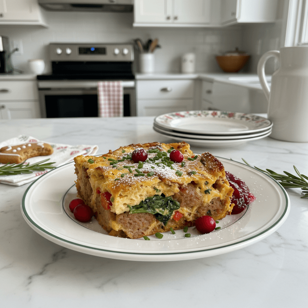 Festive Christmas Breakfast Casserole: Hearty & Simple