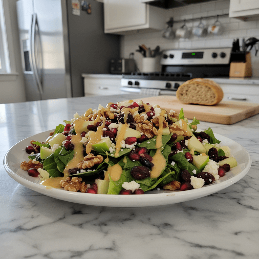 Festive Christmas Salad with Honey Mustard Dressing