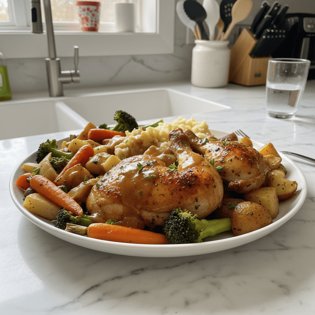 Homestyle Family Chicken Dinner: Tender & Saucy Comfort