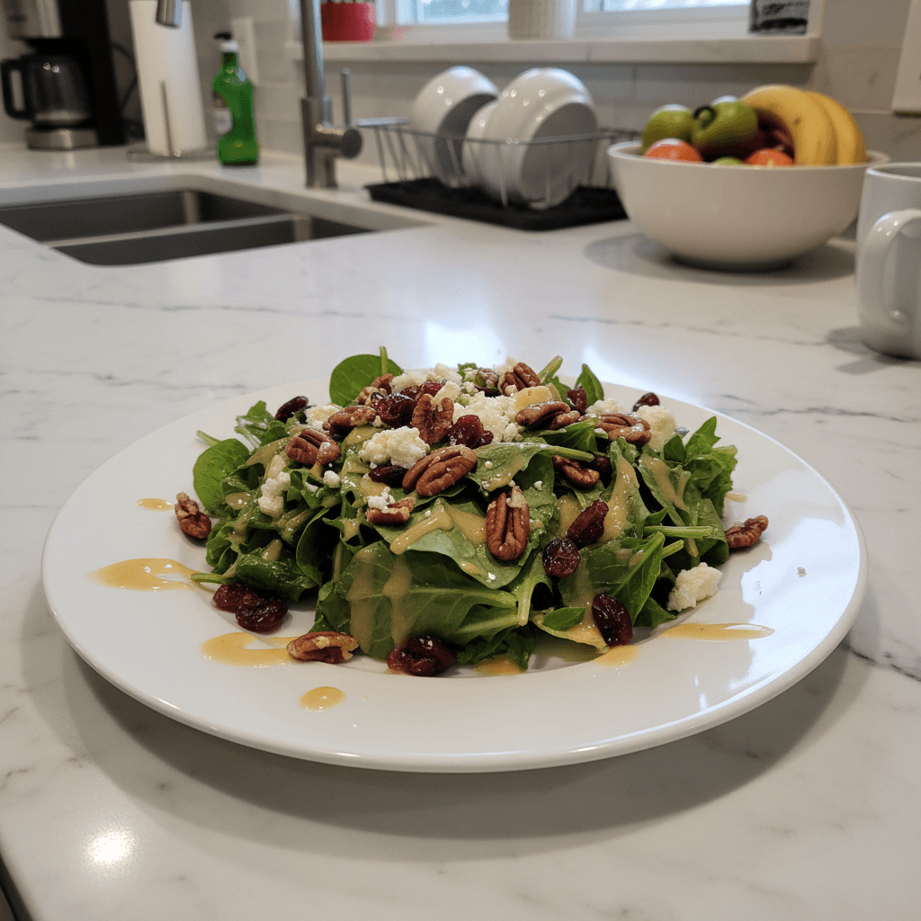 Fresh Cranberry Pecan Salad with Maple Dressing