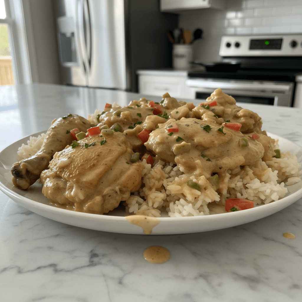 Creamy Smothered Chicken & Rice: Homestyle Comfort