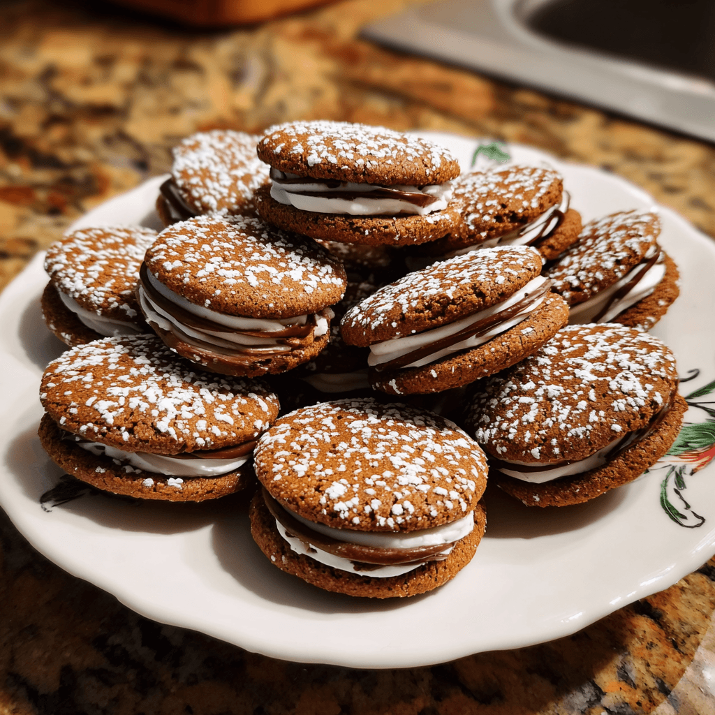 Gingerbread Sandwich Cookies with Brown Butter Frosting
