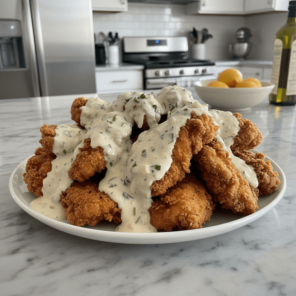 Golden Crispy Chicken, Creamy Dream Sauce