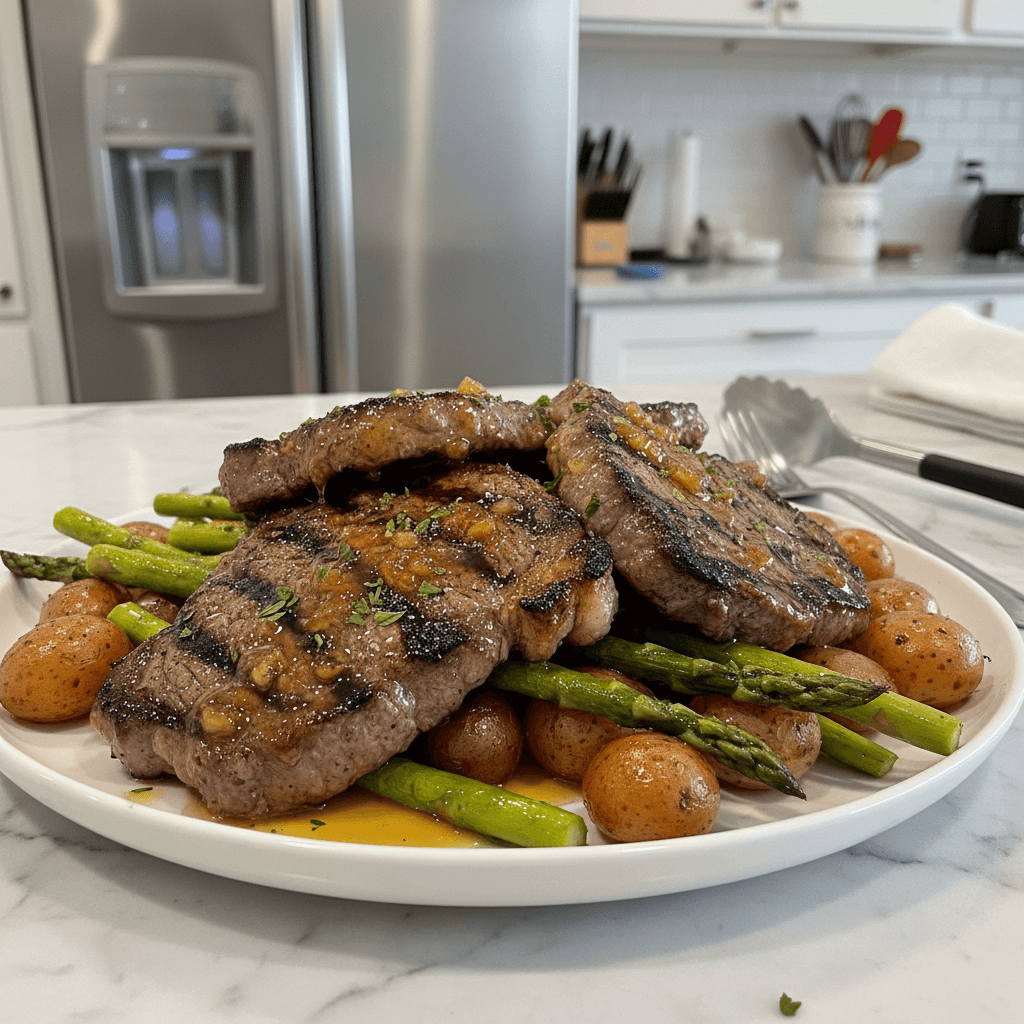 Juicy Grilled Sirloin Dinner with Honey Garlic Glaze Delight