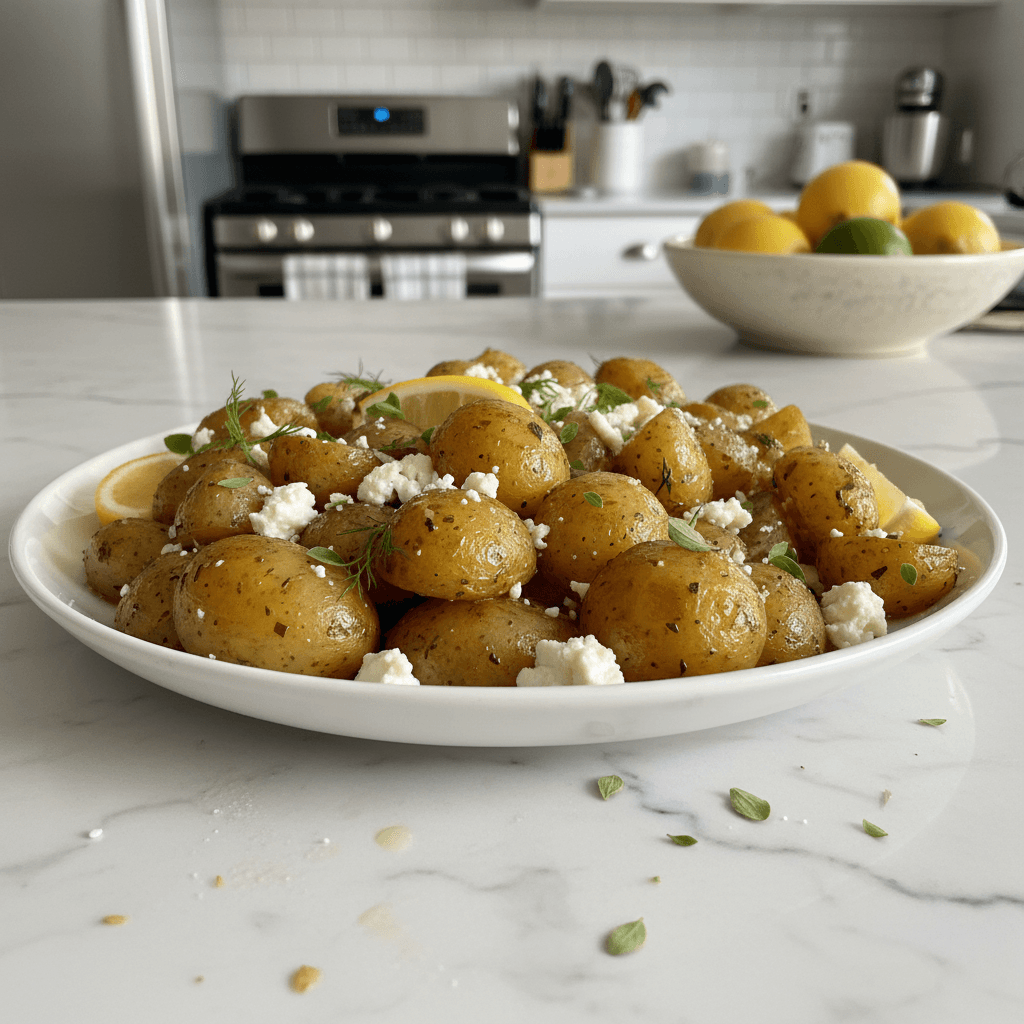 Crispy Lemon Feta Potato Dish: Greek Roasted Potatoes