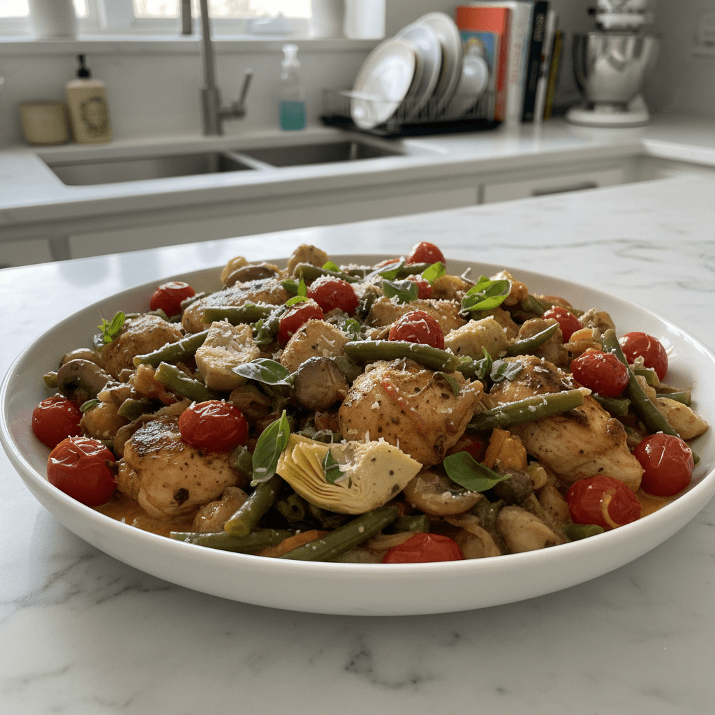 One-Skillet Dinner: Savory Chicken & Veggie Feast