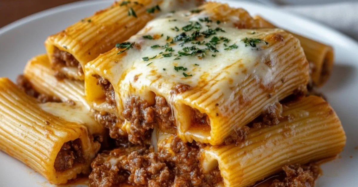 Baked Rigatoni Stuffed with Beef Ragu & Mozzarella: Pure Comfort!