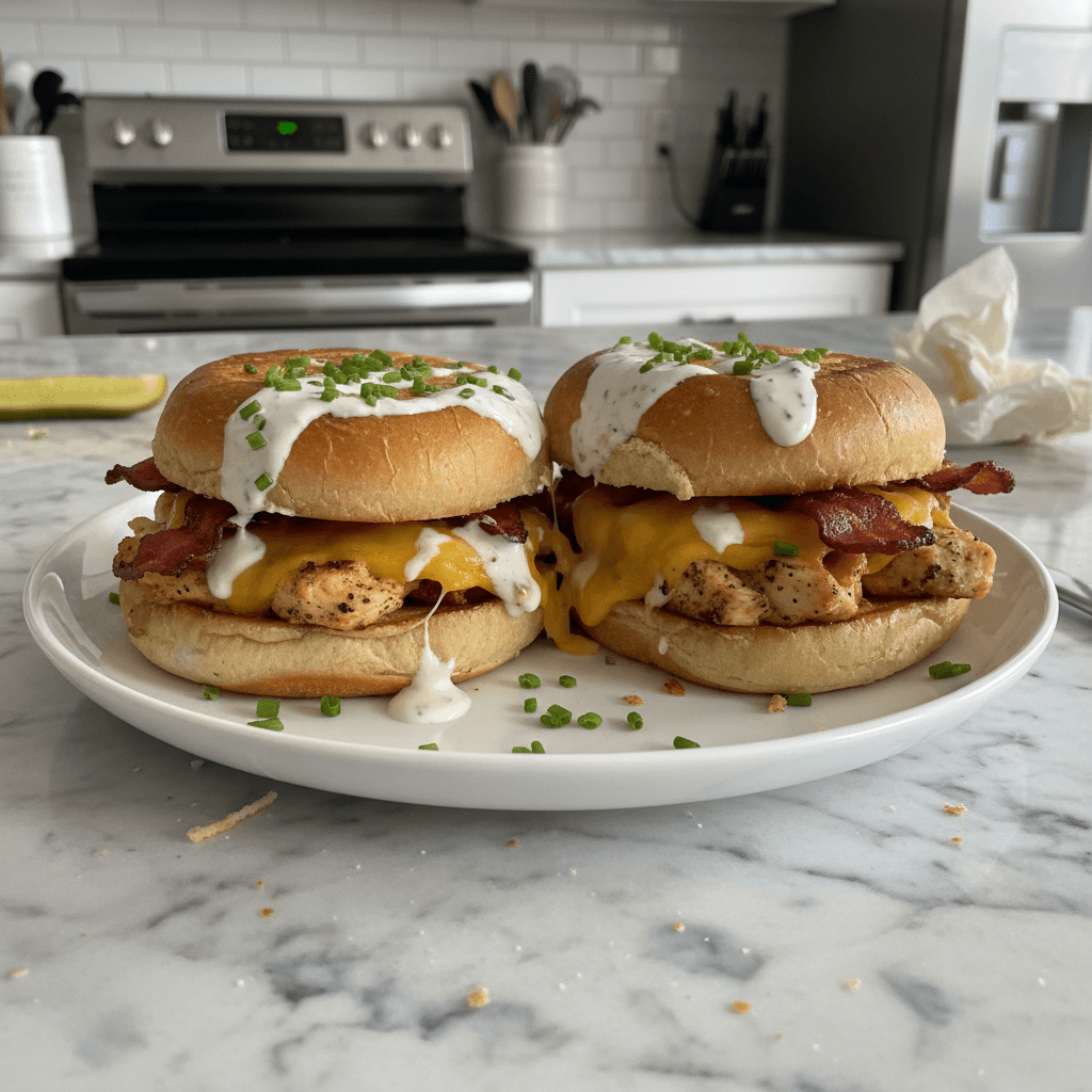 Cheesy Chicken Bacon Ranch Sandwich: Quick Weeknight Meal