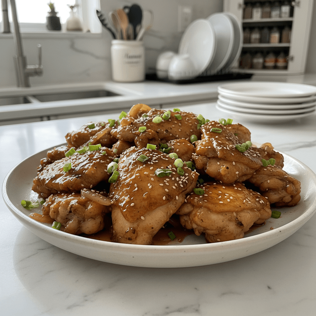 Tender Honey Garlic Slow Cooker Chicken Thighs