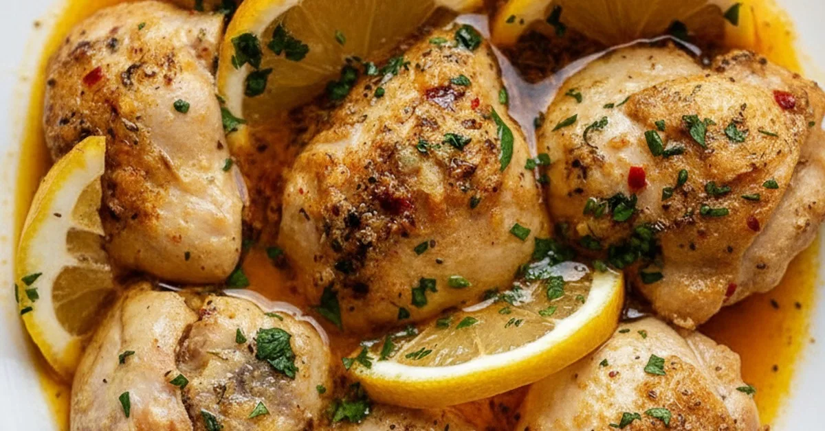 Effortless Crock Pot Chicken Thighs with Lemon Garlic Butter