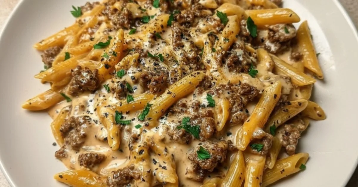 Effortless High Protein Creamy Beef Pasta: Quick Dinner