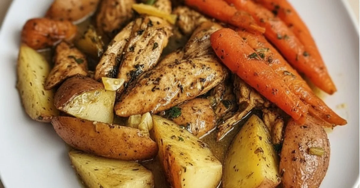 Effortless Slow Cooker Garlic Butter Chicken & Veggies