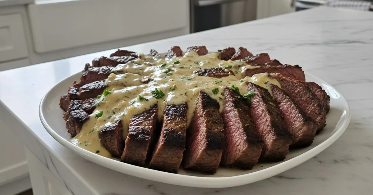 Indulgent Juicy Steak with Creamy Garlic Sauce: A Dinner Masterpiece