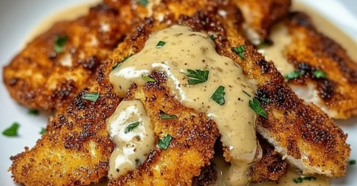 Irresistible Crispy Parmesan Chicken with Rich Garlic Sauce