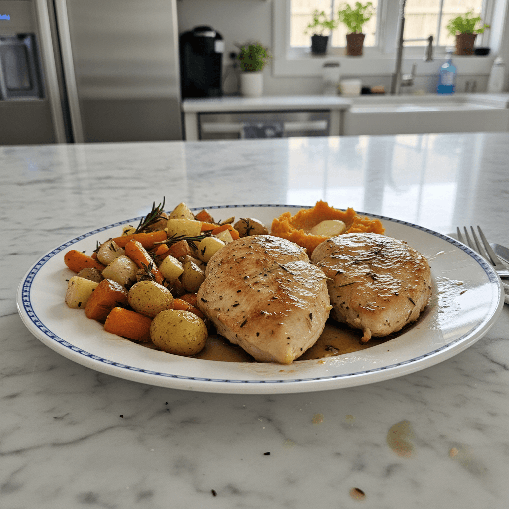 Simple Juicy Baked Chicken Breast Dinner