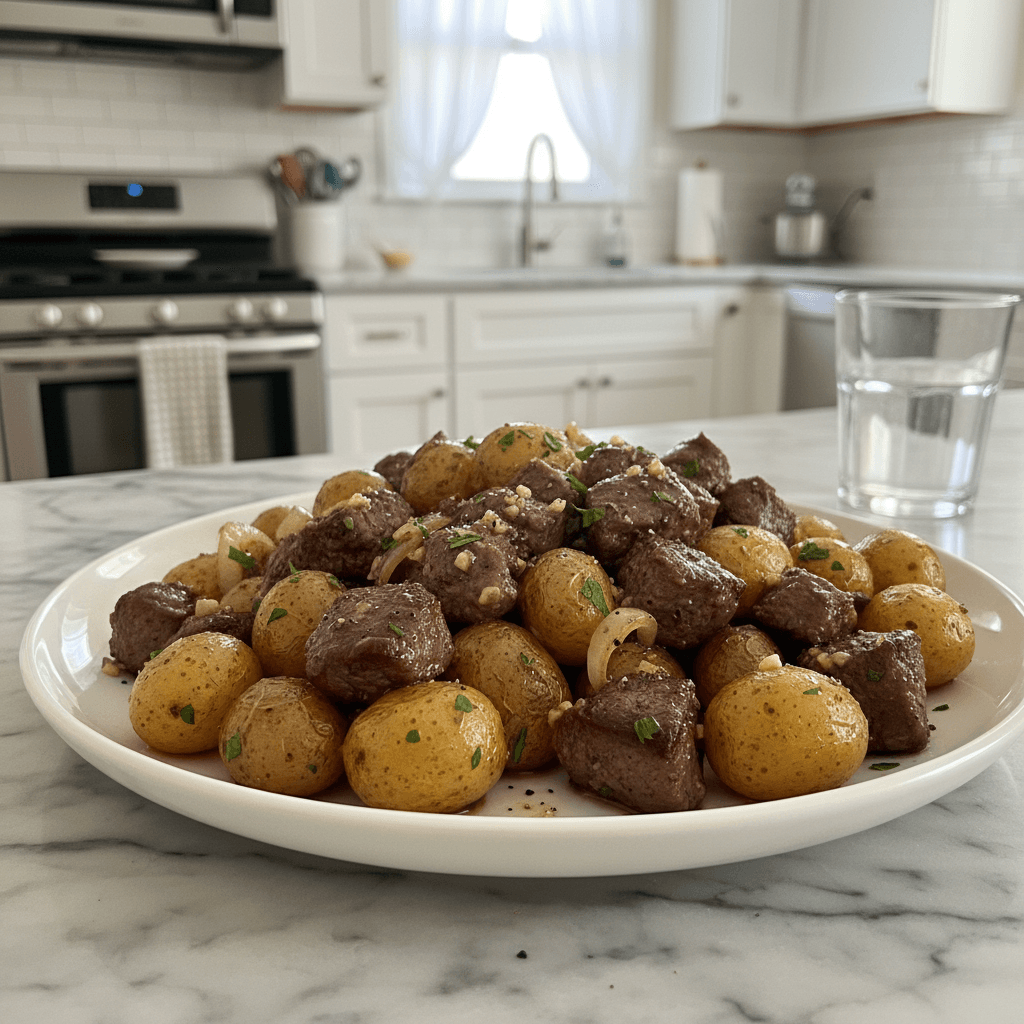 Quick Garlic Steak Bites & Potatoes: Easy Dinner Magic
