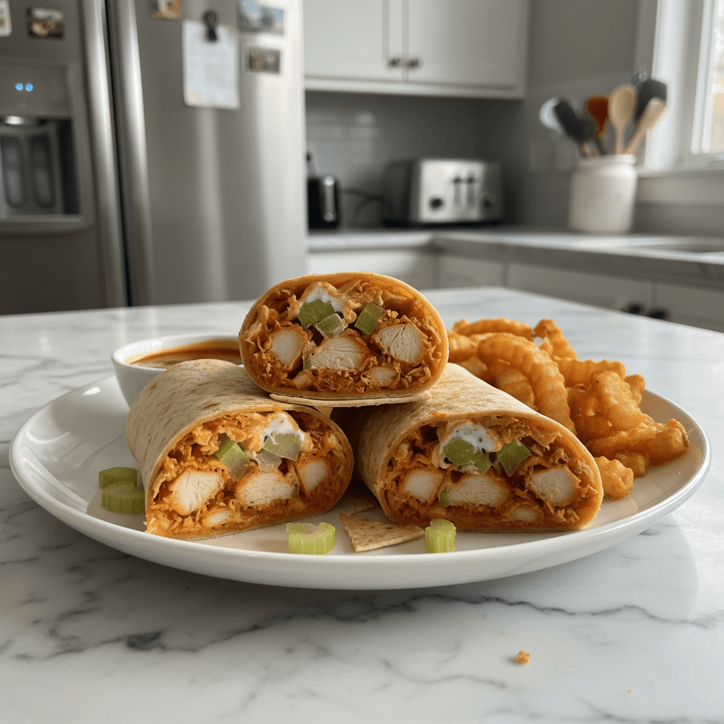 Spicy Buffalo Chicken Wraps for Two: Quick Lazy Dinner