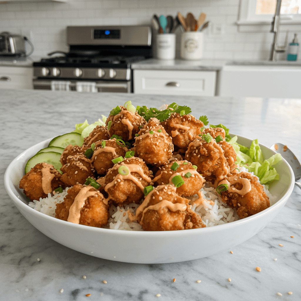 Creamy Bang Bang Chicken Bowl: Crispy, Zesty & Quick