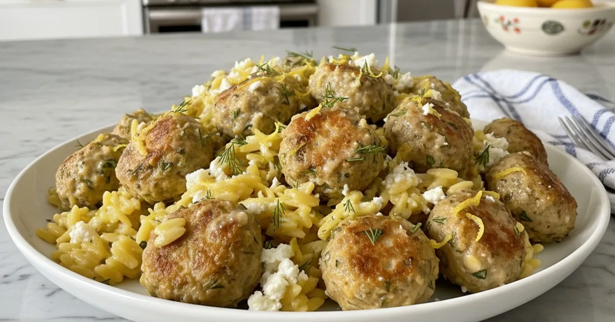 The Ultimate Boulettes Grecques & Orzo Citronné avec Crème de Feta