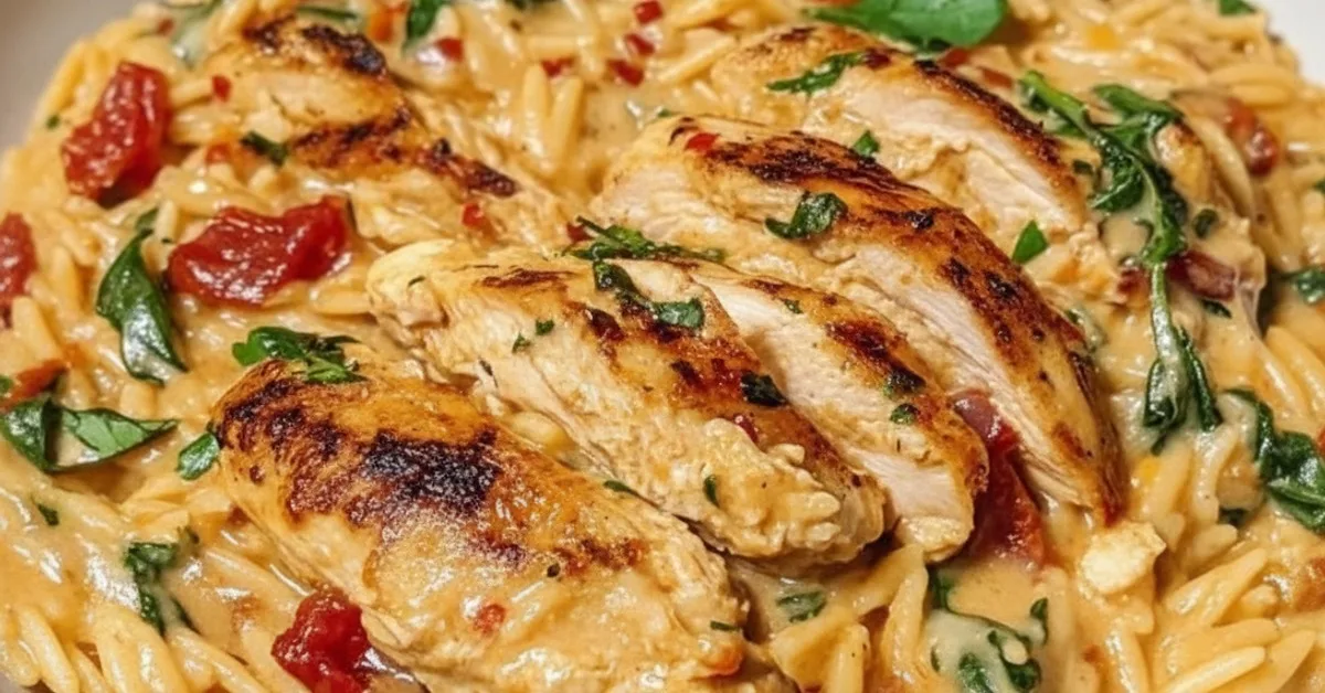 The Ultimate Creamy Tuscan Chicken Orzo – A One-Pan Delight!