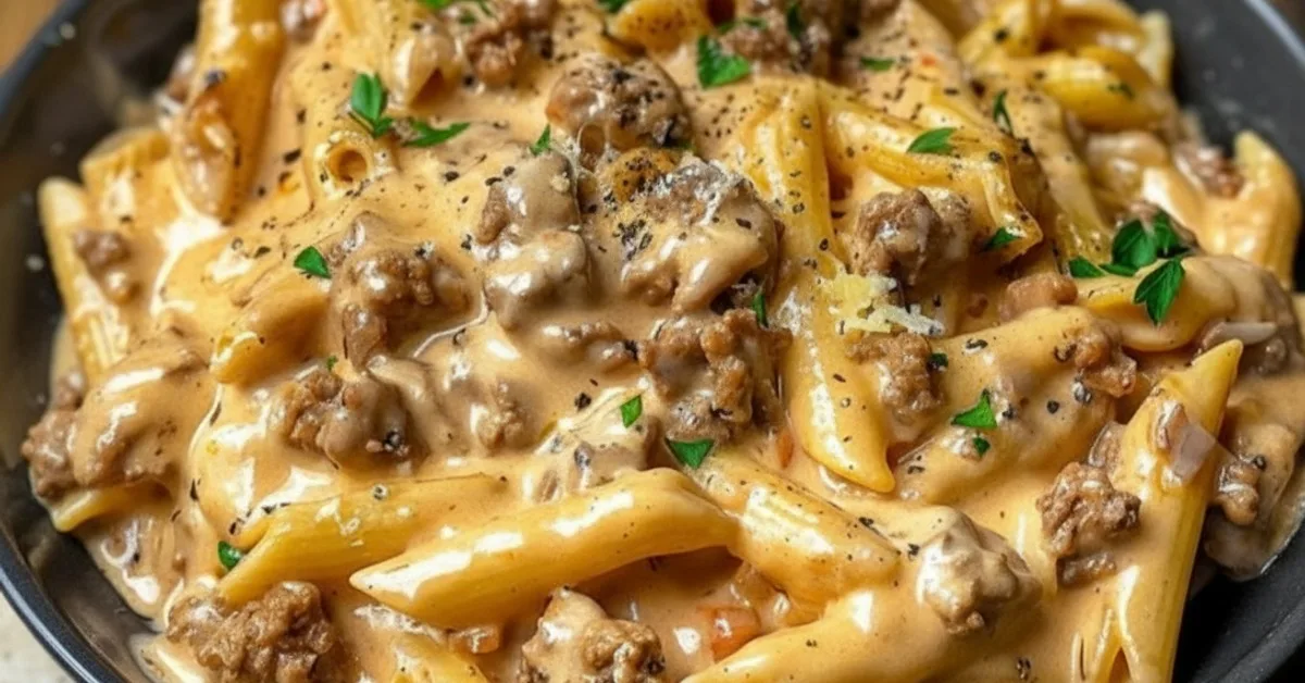 The Ultimate Easy High Protein Creamy Beef Pasta Recipe