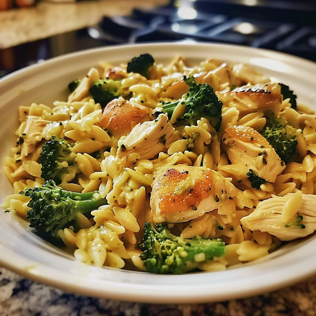 The Ultimate Cheesy Chicken Broccoli Orzo You’ll Make Again