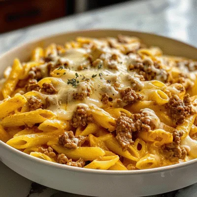 Creamy High Protein Beef Pasta