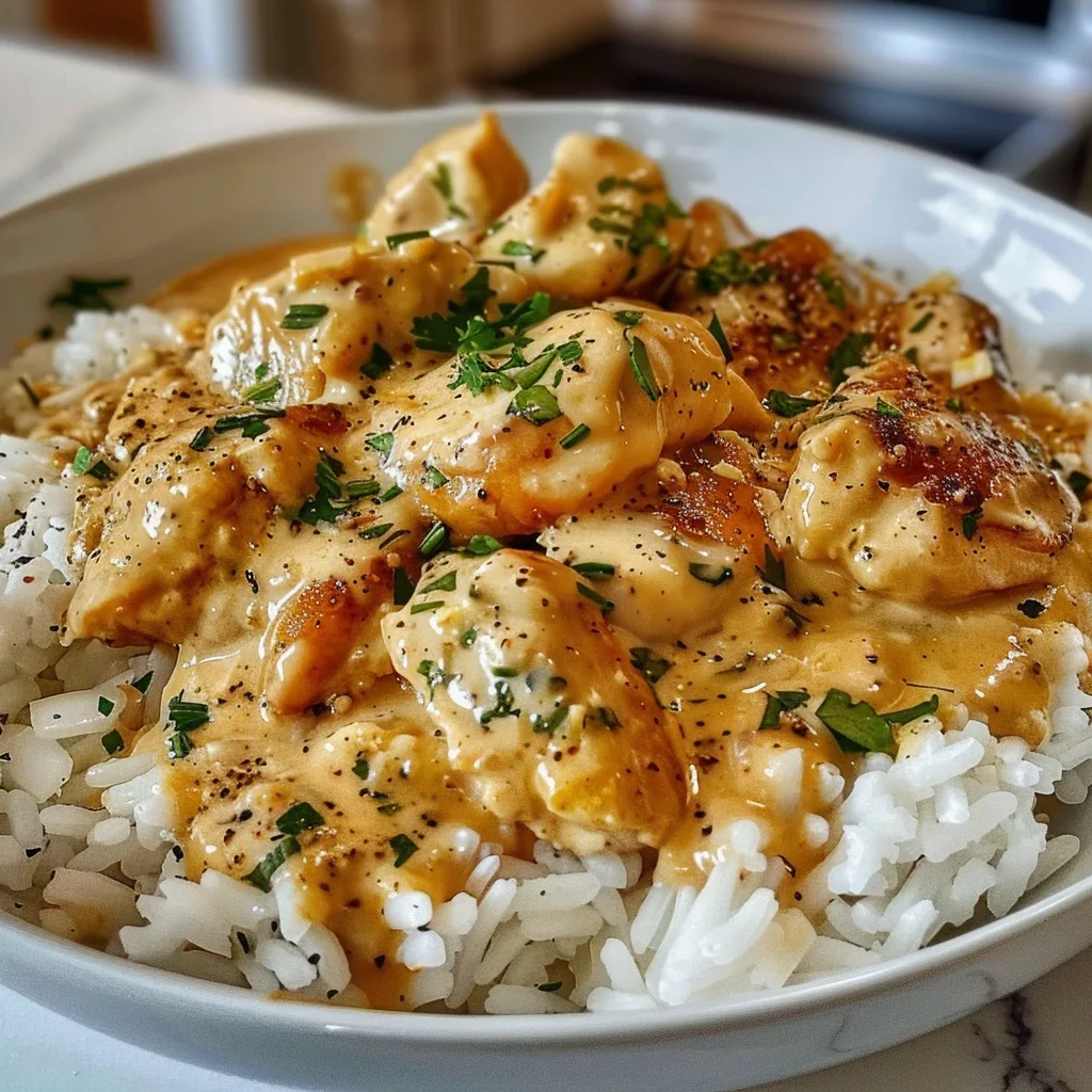 The Ultimate Creamy Smothered Chicken And Rice You’ll Crave