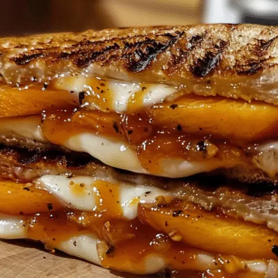 Caramelized Peach and Brie Grilled Sandwich: A Delicious Treat!