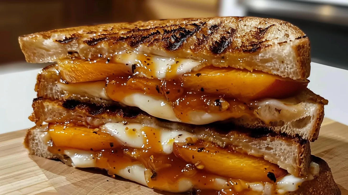 The Ultimate Caramelized Peach Brie Grilled Sandwich Recipe