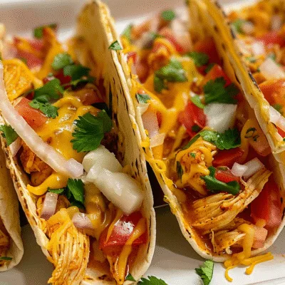 Cheesy Baked Chicken Tacos