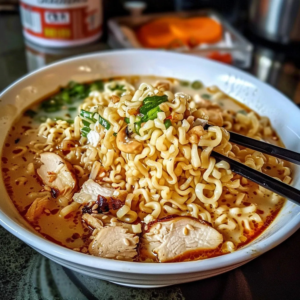 The Ultimate Creamy Garlic Chicken Ramen You’ll Crave