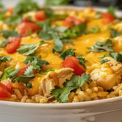 Creamy Queso Chicken and Rice Bake for Cozy Nights