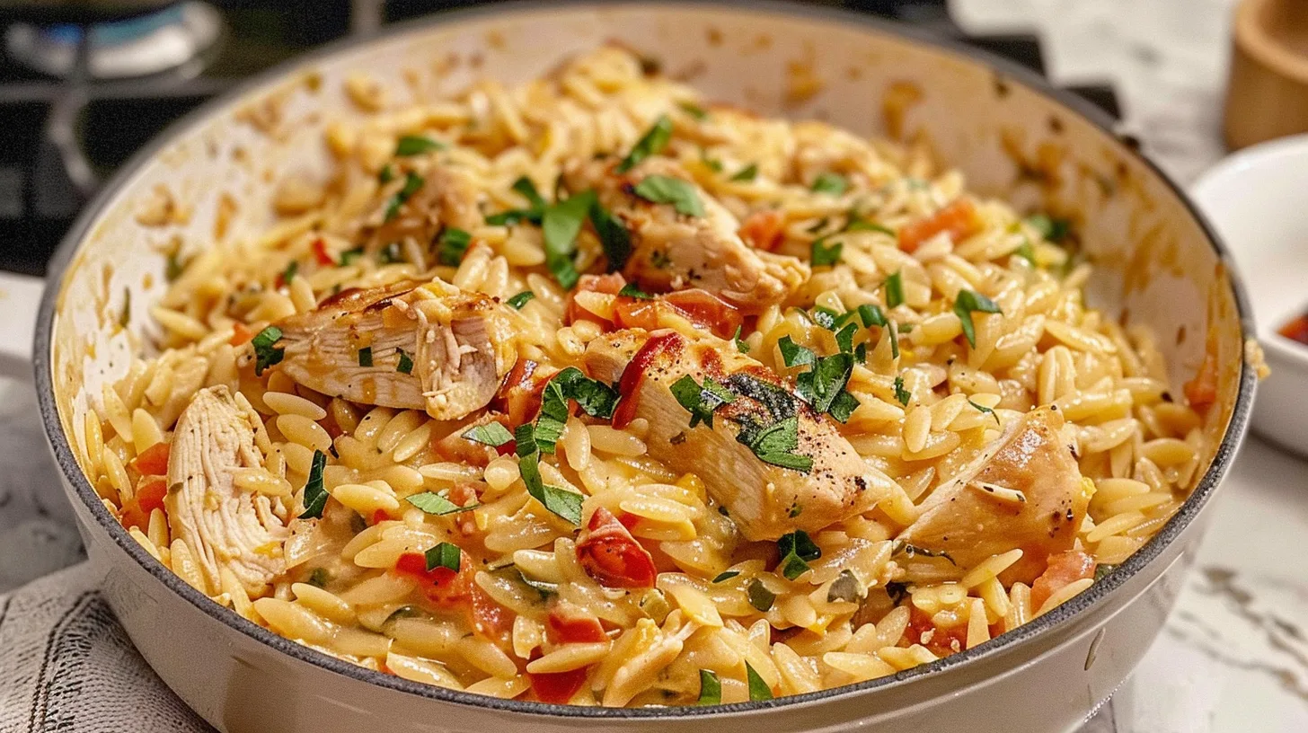 The Coziest Creamy Tuscan Chicken Orzo You’ll Crave All Winter
