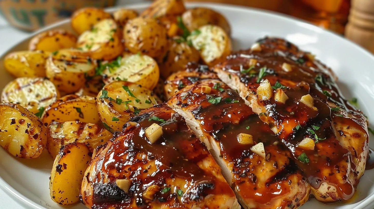 Perfect Date Night Honey BBQ Chicken & Garlic Parmesan Potatoes