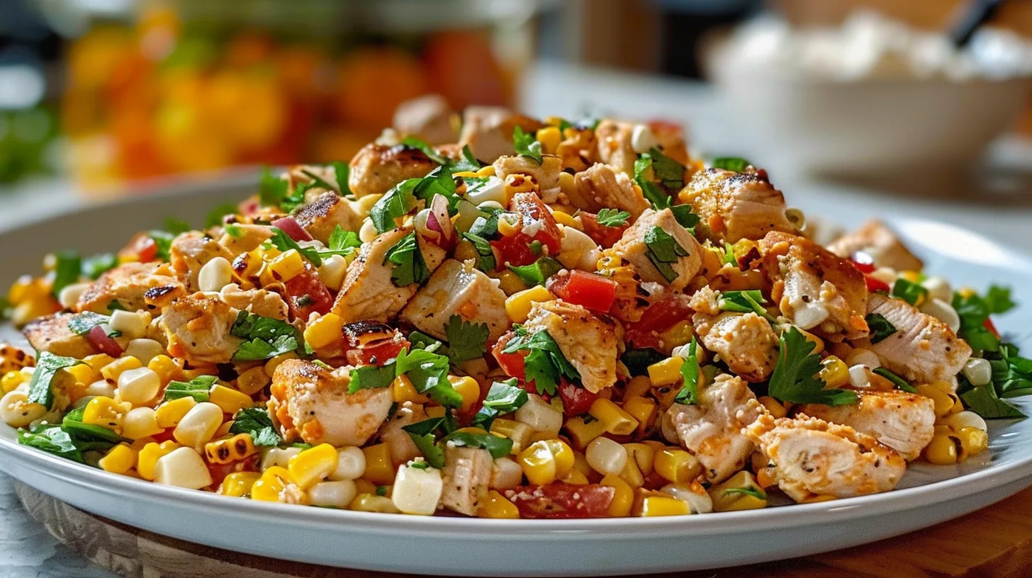 The Ultimate High Protein Chicken Street Corn Salad You’ll Crave