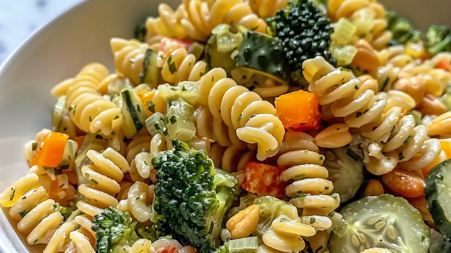 The Ultimate High Protein Dill Pickle Pasta Salad You’ll Crave