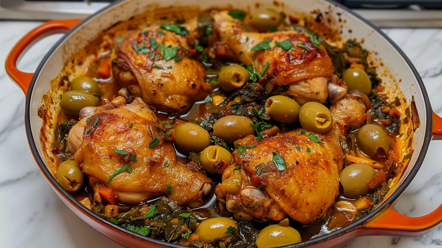 The Ultimate High Protein Moroccan Braised Chicken with Olives