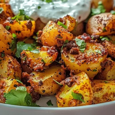 Irresistible Chaat Masala Potatoes with Yoghurt Bliss