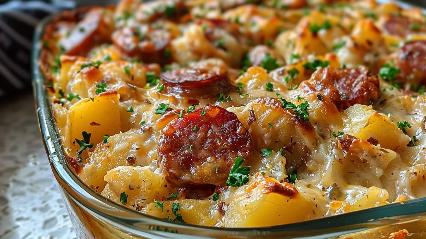 The Ultimate Kielbasa Sausage Cheesy Potato Casserole Recipe