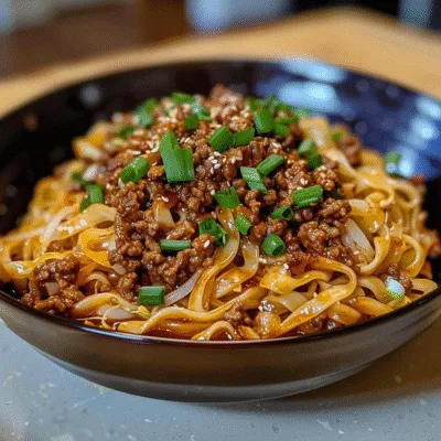 Mongolian Ground Beef Noodles Recipe