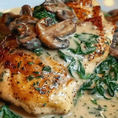 Mushroom & Creamed Spinach Smothered Chicken Recipe You’ll Love!