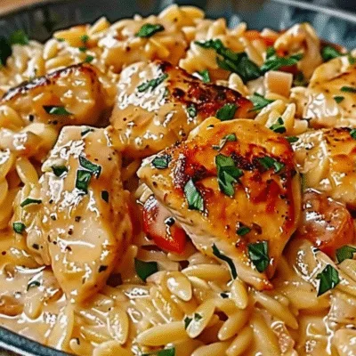 One‑Pot Cajun Chicken Alfredo Orzo
