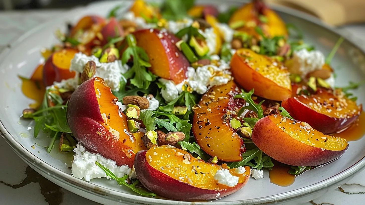 The Perfect Summer Roasted Peach & Pistachio Salad You’ll Crave