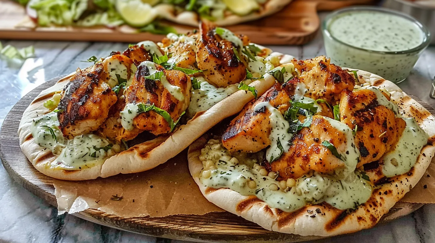 The Easiest Sheet Pan Chicken Pitas with Herby Ranch Ever