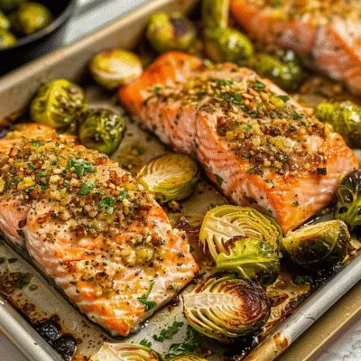 Sheet Pan Salmon with Brussels Sprouts