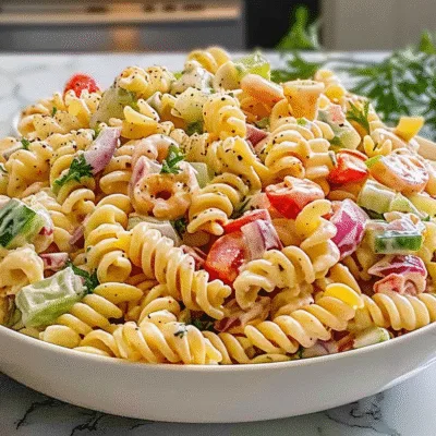 Simple High Protein Ranch Pasta Salad