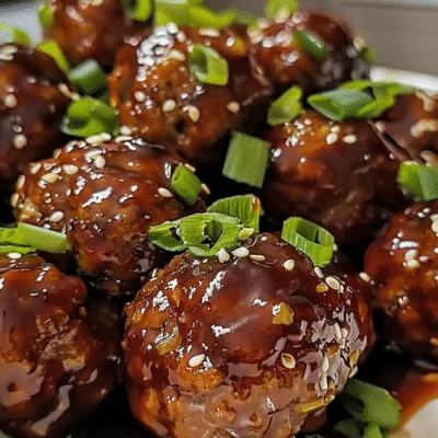Sticky Hoisin Meatballs with Scallion Sauce – A Flavor Party